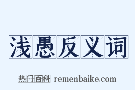 浅愚反义词是什么意思的图片
